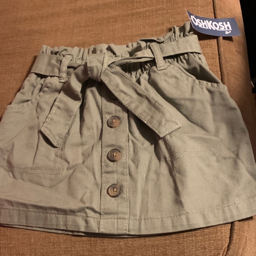 OshKosh B'gosh Olive Button-Front Mini Skirt size 4